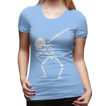 Novelty T Shirt for Women Skull Flowy Crew Neck Short Sleeve Tops