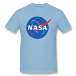 Cotton T Shirt for Men NASA Logo Breathable Crew Neck Short Sleeves Tees