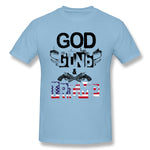 Mens Novelty T-Shirt God Guns And Trump For Light Cool Round Neck Short Sleeves Shirt