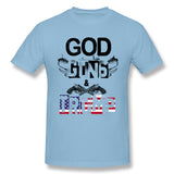 Mens Novelty T-Shirt God Guns And Trump For Light Cool Round Neck Short Sleeves Shirt