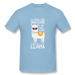 Men's Graphic T Shirt Llamas Are Awesome I Am Awesome Therefore I Am A Llama Cool Crew Neck Short Sleeves Tee