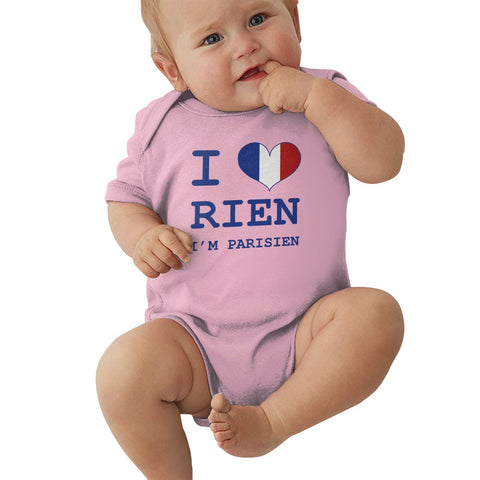 Toddler Climbing Bodysuit I Love RIEN Colors Print Graphic Infant Boys Girls Short Sleeves Playsuit