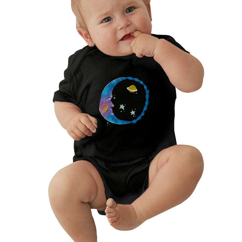 Toddler Climbing Bodysuit Rainbow Moon Cartoon Graphic Infant Boys Girls Short Sleeves Romper