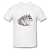 Cotton T Shirt for Men Chinchilla Breathable Round Neck Short Sleeves Tee