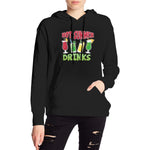 Women's Style Pullover Hoodie Hot Summer Drinks Athletic Sweatshirt Long Sleeve Tie Dye Fleece with Pocket Tops