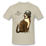 Men's Graphic T Shirt Meow Comfy Round Neck Short Sleeves Tees