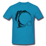 Cotton T Shirt for Men Mermaid Bubbles Cartoon Sea Cool Crew Neck Short Sleeves Shirt