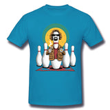 Mens Novelty T-Shirt The Pin Lebowski Style O-Neck Short Sleeves Tee