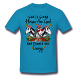 Men's Graphic T Shirt God Is Great Horses Are God And People Are Crazy Comfy Crew Neck Short Sleeves Tee