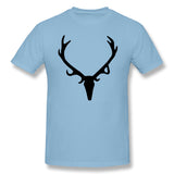 Cotton T Shirt for Men Antlers Style Crew Neck Short Sleeves Blouse Tops