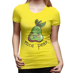 Women’s Cotton T Shirt Nice Pear Cool Round Neck Short Sleeve Tee