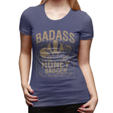 Women’s T-shirt Badass Honey Badger Summer Round Neck Short Sleeve Tops