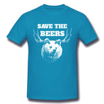 Mens Novelty T-Shirt Save The Beers Comfortable O-Neck Short Sleeves Tee