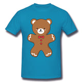 Mens Novelty T-Shirt Ginger Bear Cookie New Comfy Round Neck Short Sleeves Shirt