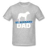 Men's Casual T-shirt Saint Bernard Dad Cool Crew Neck Short Sleeves Shirt