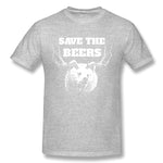 Mens Novelty T-Shirt Save The Beers Comfortable O-Neck Short Sleeves Tee