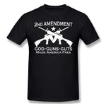 Mens Novelty T-Shirt God Guns Guts Made America Cool O-Neck Short Sleeves Shirt