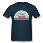 Men's Casual T-shirt Retro Snow Mountain Van Comfortable Crew Neck Short Sleeves Tees