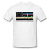 Men's Casual T-shirt Thin Red Blue Green Yellow Gold Line Flag Thin Line EMS Cool O-Neck Short Sleeves Tee