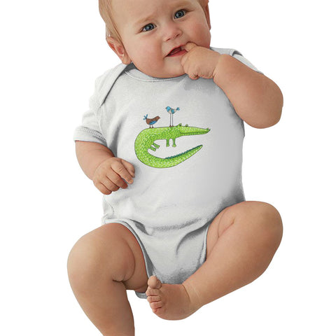 Toddler Climbing Bodysuit Crocodile And Birds Cut Graphic Unisex Babys Short Sleeves Outfits Clothes