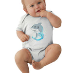 Toddler Climbing Bodysuit Shark Cool Graphic Infant Boys Girls Short Sleeves Romper