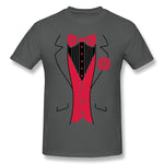 Mens Novelty T-Shirt Tuxedo Comfy Round Neck Short Sleeves Tee