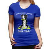 Novelty T Shirt for Women Border Collie Tennis Comfy Round Neck Short Sleeve Shirts