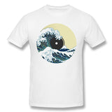 Cotton T Shirt for Men Record Wave Cool O-Neck Short Sleeves Blouse Tops