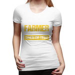 Womens Graphic T-Shirt Farmer Farmer Farm Farm Harvest Farm Gift Soft O-Neck Short Sleeve Shirts