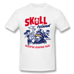 Mens Novelty T-Shirt Skull Island Helicopter Tours Breathable O-Neck Short Sleeves Shirt