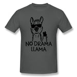 Mens Novelty T-Shirt No Drama LLama Comfy Round Neck Short Sleeves Tees