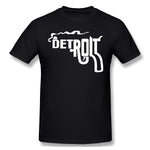 Cotton T Shirt for Men Detroit Smoking Gun Breathable Crew Neck Short Sleeves Shirt