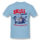 Mens Novelty T-Shirt Skull Island Helicopter Tours Breathable O-Neck Short Sleeves Shirt