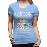 Novelty T Shirt for Women AUNTICORN Like A Normal Aunt But More Awesome Flowy Crew Neck Short Sleeve Tops