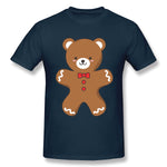 Mens Novelty T-Shirt Ginger Bear Cookie New Comfy Round Neck Short Sleeves Shirt