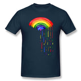 Mens Novelty T-Shirt Love Rainbow Rain Cool O-Neck Short Sleeves Tee