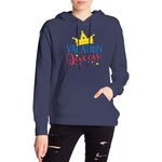 Women's Style Pullover Hoodie Vacation Queen Athletic Sweatshirt Long Sleeve Tie Dye Fleece with Pocket Tunic