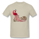 Men's Casual T-shirt Peacock Graceful Bird Animal Comfy Round Neck Short Sleeves Shirt