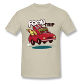 Mens Novelty T-Shirt Food Trip New Breathable O-Neck Short Sleeves Tee