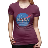 Novelty T Shirt for Women NASA Logo Comfy Crew Neck Short Sleeve Tee