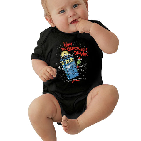 Toddler Climbing Bodysuit How The Grinch Stole Dr Who Graphic Unisex Baby Short Sleeves Outfits Clothes