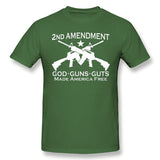 Mens Novelty T-Shirt God Guns Guts Made America Cool O-Neck Short Sleeves Shirt