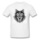 Men's Graphic T Shirt The Wolf Black Cool Round Neck Short Sleeves Tees