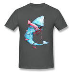 Cotton T Shirt for Men Squid Vs Whale Style Crew Neck Short Sleeves Shirt