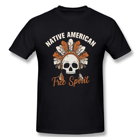 Men's Casual T-shirt Native American Free Spirit Style Crew Neck Short Sleeves Tees