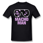 Mens Novelty T-Shirt Macho Man Style Round Neck Short Sleeves Shirt