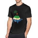 Men's Graphic T Shirt Whale Coconut Tree Style Crew Neck Short Sleeves Tee