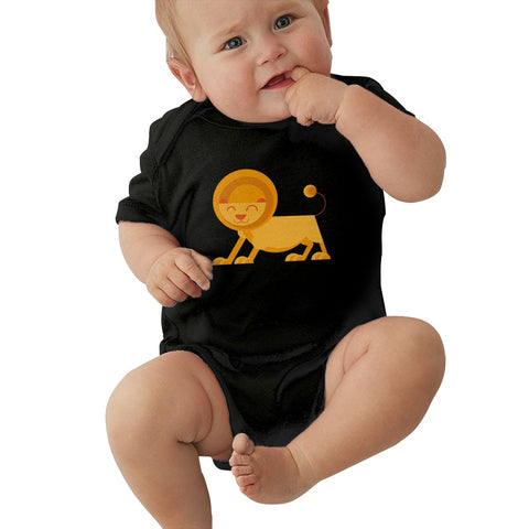 Toddler Climbing Bodysuit Lion Cartoon Graphic Unisex Baby Short Sleeves Outfits Clothes