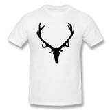 Cotton T Shirt for Men Antlers Style Crew Neck Short Sleeves Blouse Tops