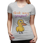 Novelty T Shirt for Women Got Any Grapes Cool Round Neck Short Sleeve Shirts